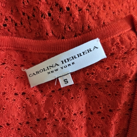 New Carolina Herrera Colorblock Scoop Neck Sleeveless Knitted Vest Sweater Small - Picture 10 of 12